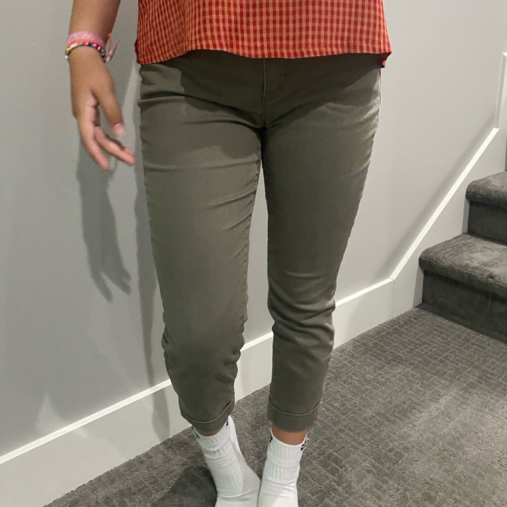 Moss Green Loft Capri Pants
